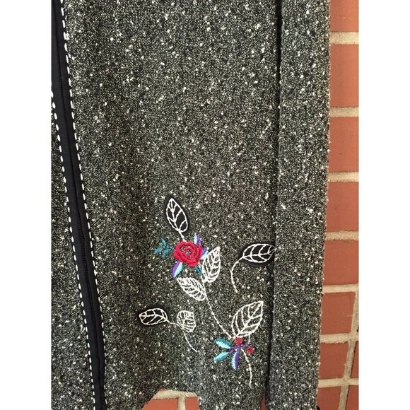 Y2K Jacket Women's Medium Zip Blazer Embroidered Floral Cottagecore Fairy Boho - Picture 3 of 11